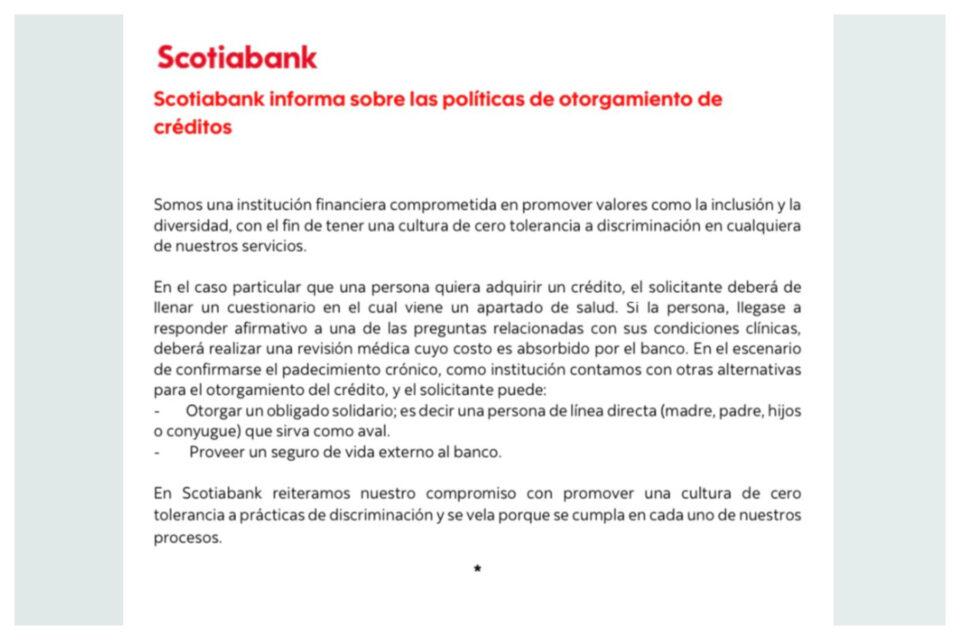 Banco discriminó a persona con VIH al negarle un crédito, denuncia médica