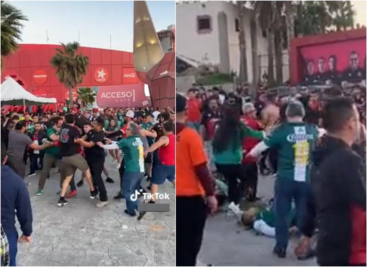 Aficionados de los Xolos de Tijuana se enfrentan a los del León en el estadio Caliente