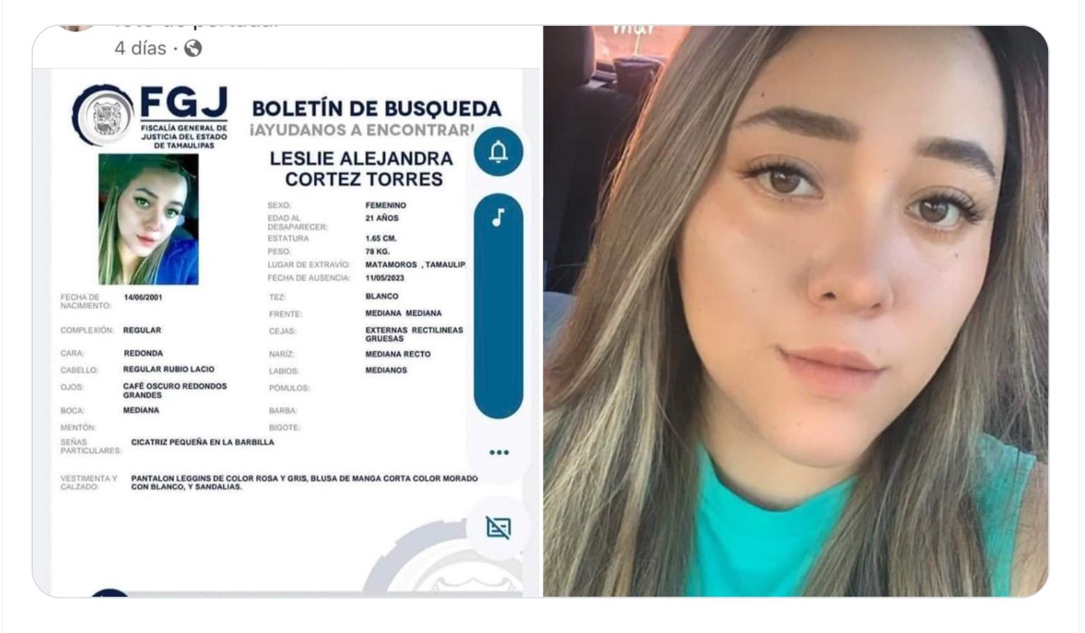 Hallan el cuerpo de Lesly Alejandra, la estudiante de enfermería desaparecida en Tamaulipas