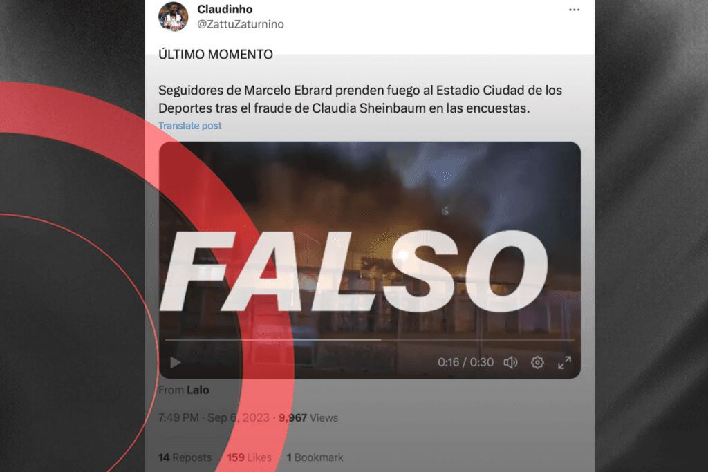 Falso que seguidores de Ebrard quemaran el estadio de Ciudad de los Deportes en México, el video es de Italia