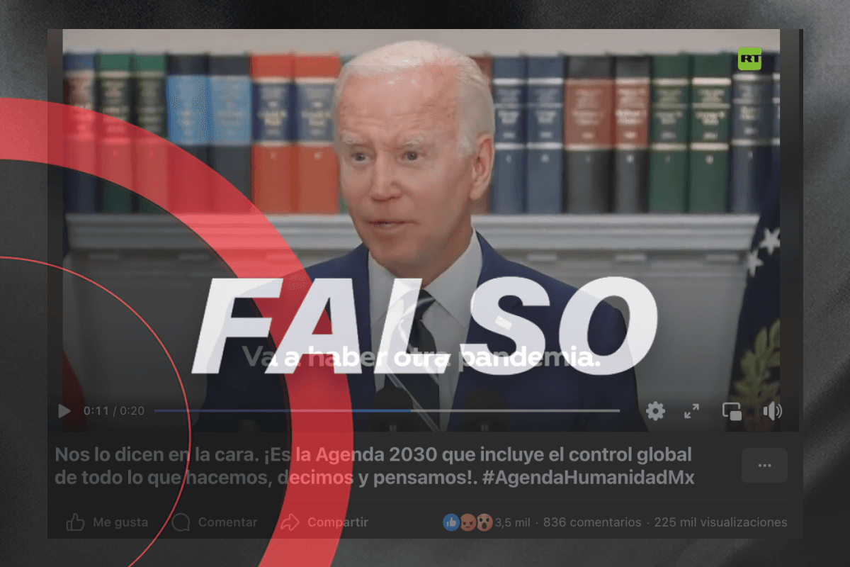 Es falso que Joe Biden revelara planes para crear una segunda pandemia